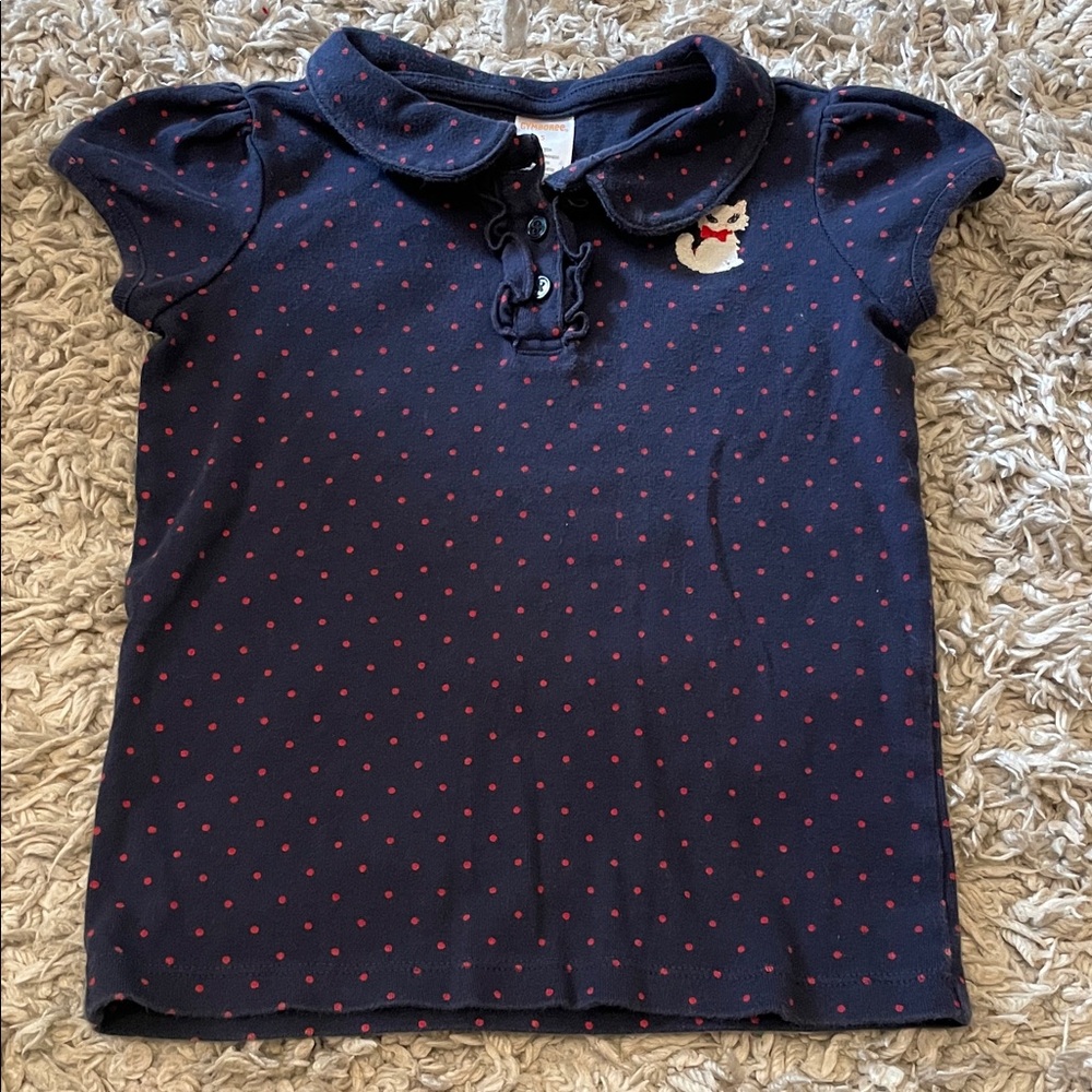 2011 Gymboree “Homecoming Kitty” Ruffle Kitty Polo, Size 5
